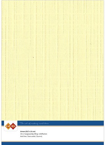 A4 Linen Textured Cardstock (Pack of 10) - LIGHT YELLOW