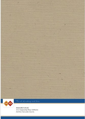 A4 Linen Textured Cardstock (Pack of 10) CAPPUCCINO