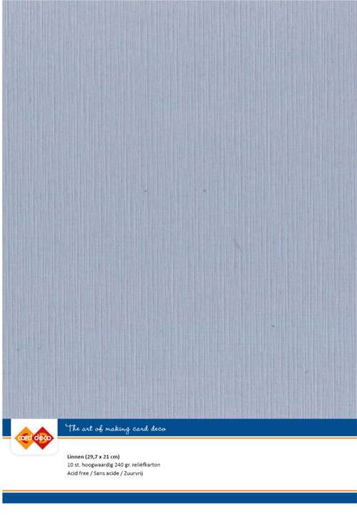 A4 Linen Textured Cardstock (Pack of 10) OLD BLUE