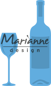 Marianne Design Creatable - Wine Bottle & Glass  Ref: LR0481