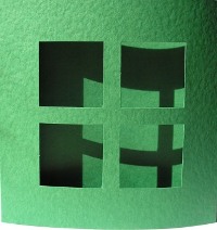 Four-Squares Large Sq Aperture Cards -  Hammer Green (5)