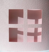 Four-Squares Large Sq Aperture Cards -  Hammer Pale Pink (5)
