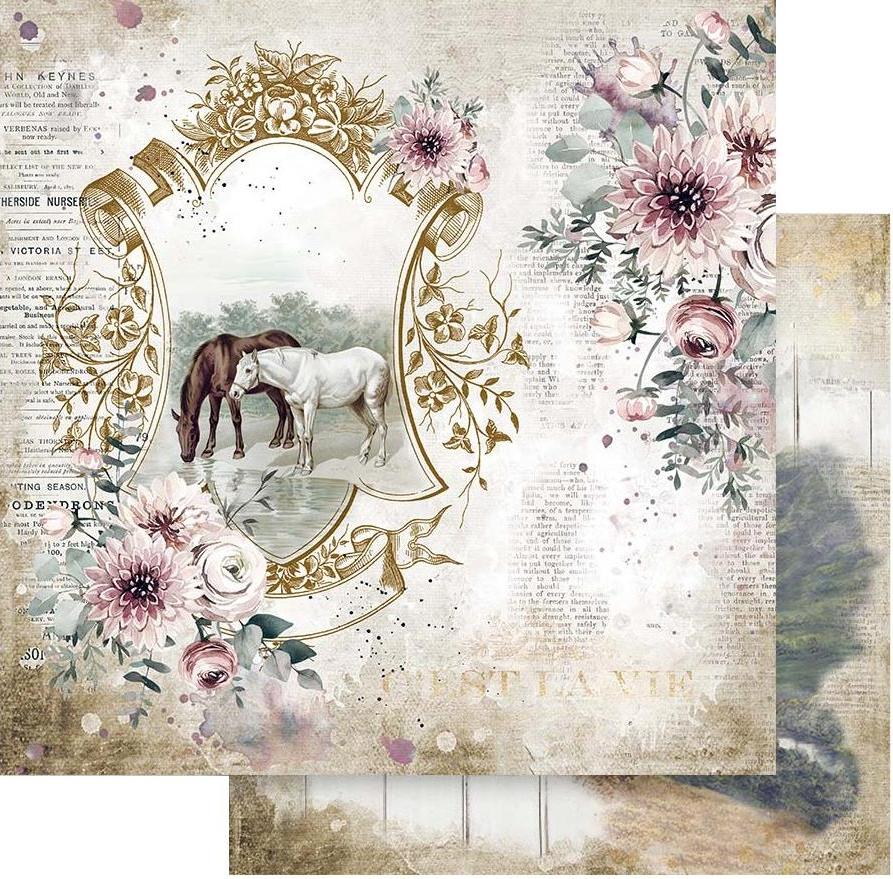 Stamperia Double-Sided Paper - Romantic Horses LAKE SBB799 
