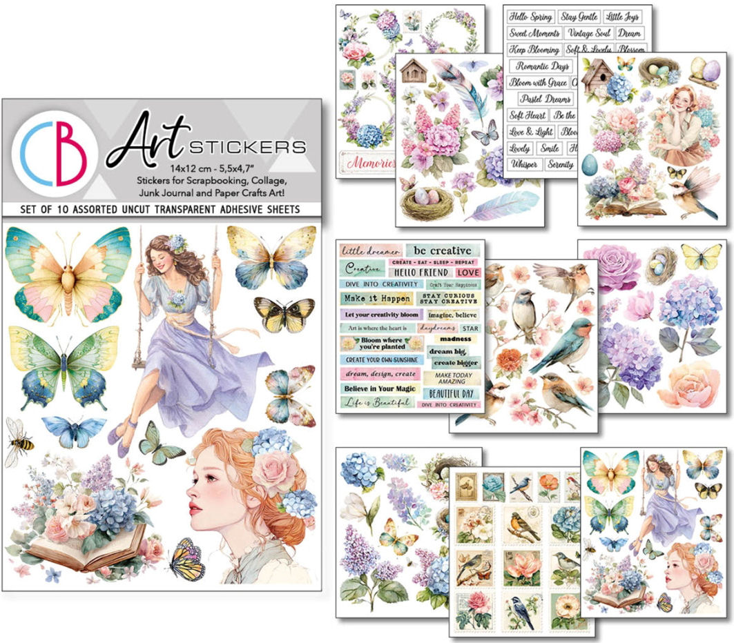 Ciao Bella Daydreams Mixed Media Art Stickers (10pcs) (MB006)