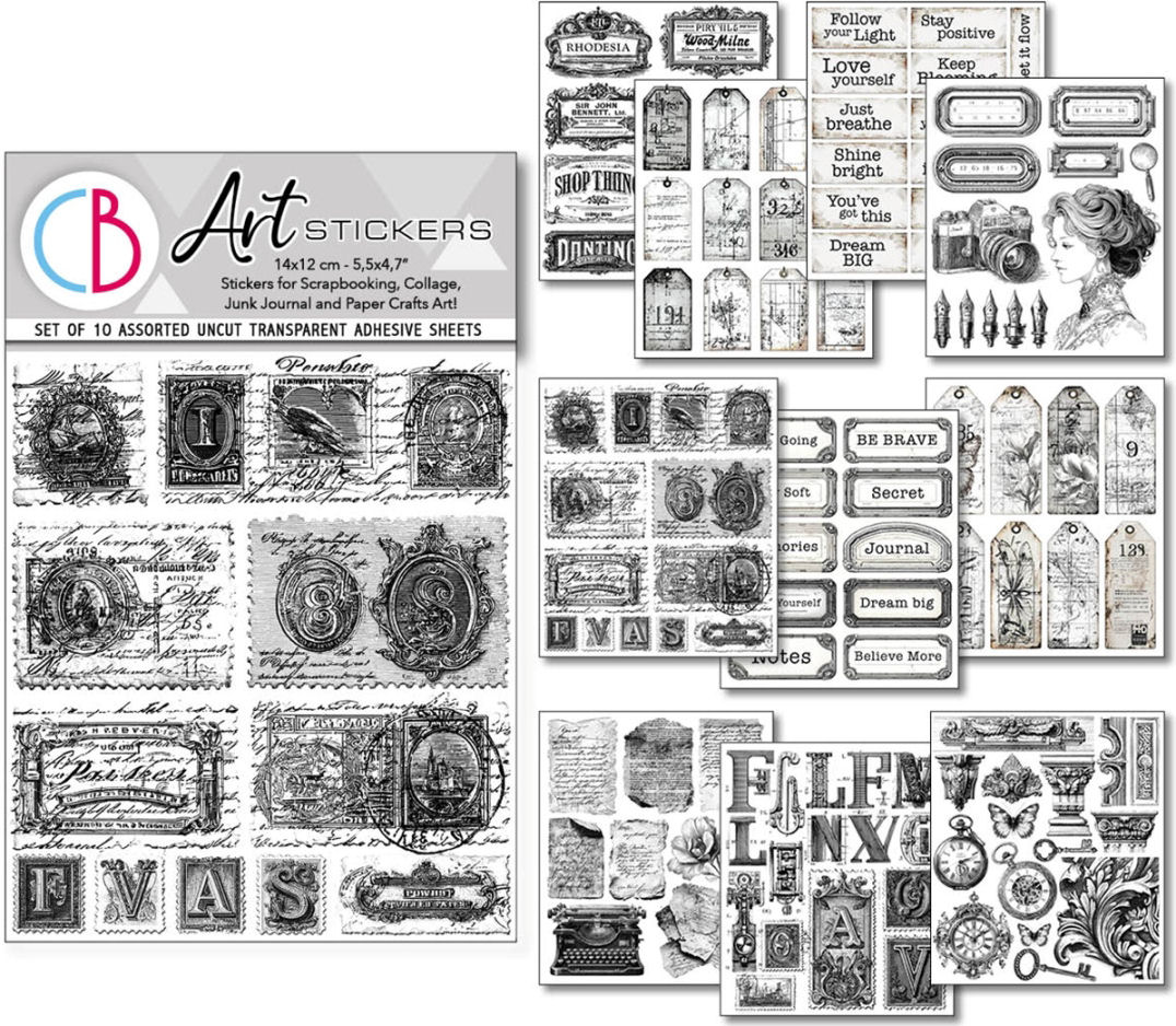 Ciao Bella Lithographs Mixed Media Art Stickers (10pcs) (MB007)