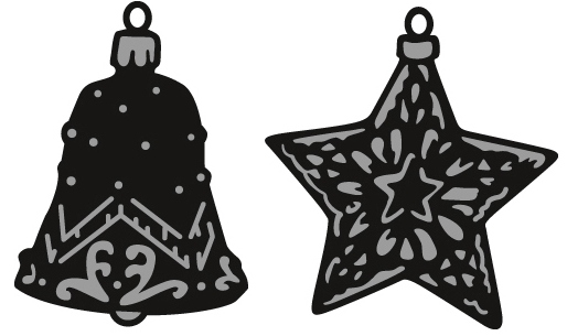 Marianne Design Craftable Dies - Tinys Ornaments STAR & BELL (CR1382)
