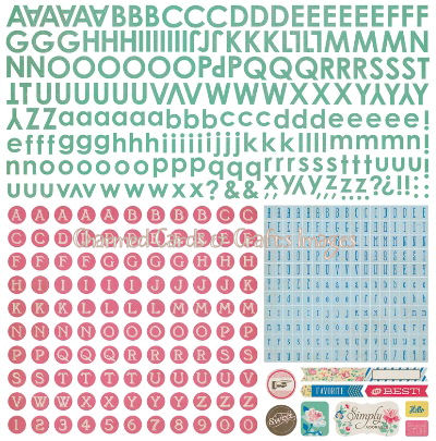 Basic Grey Mint Julep Alphabet Stickers (12x12)