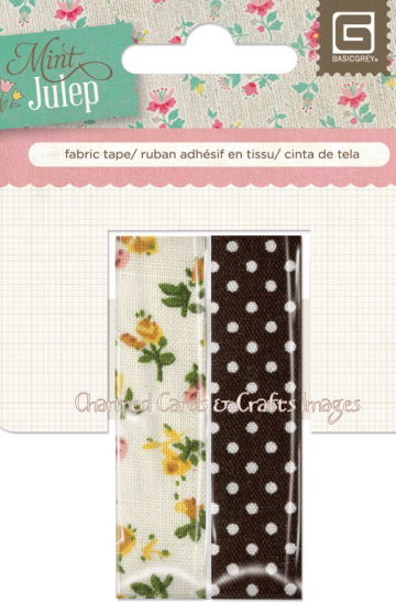 Basic Grey Mint Julep Floral Fabric Tape