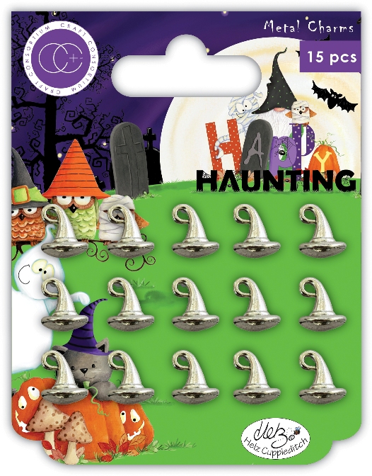 Craft Consortium Happy Haunting - Metal Witches Hat Charms