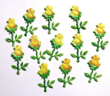 Metal Flowers Yellow Roses