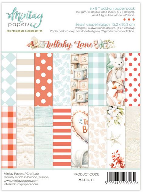 Mintay Lullaby Lane 6x8 Inch Add-On Paper Pack (MT-LUL-11)