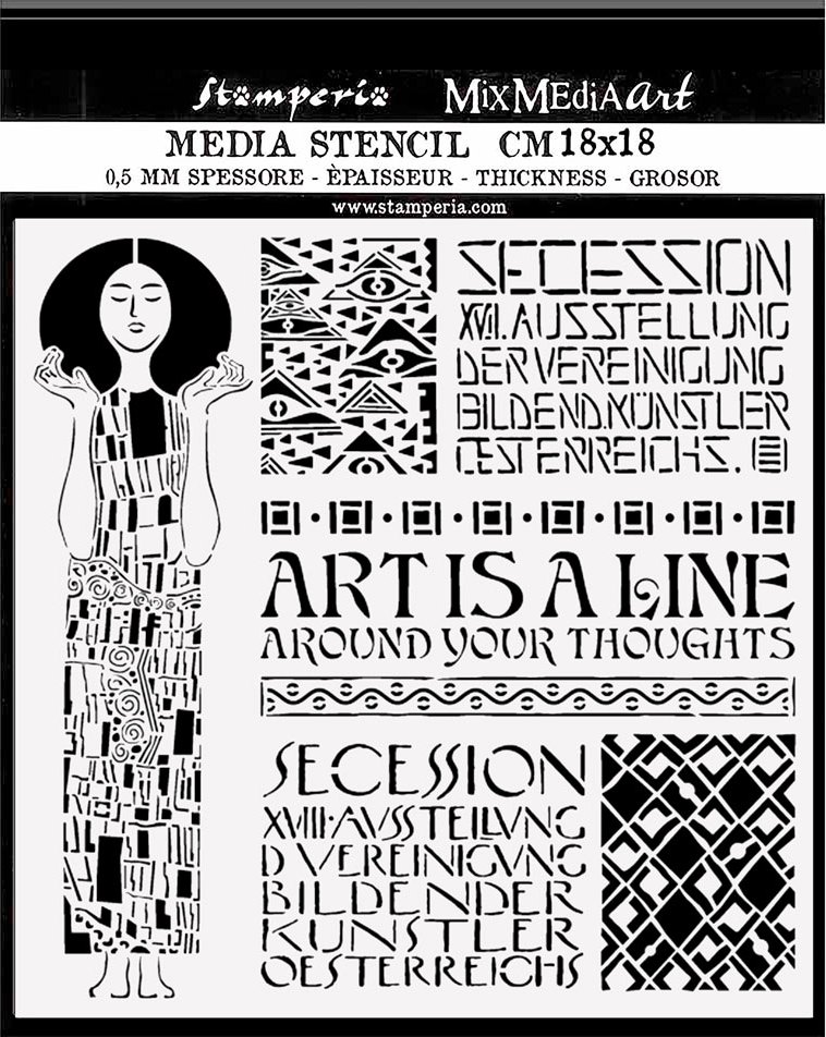 Stamperia Thick stencil 18x18 cm -  Klimt Art Nouveau KSTDQ65 