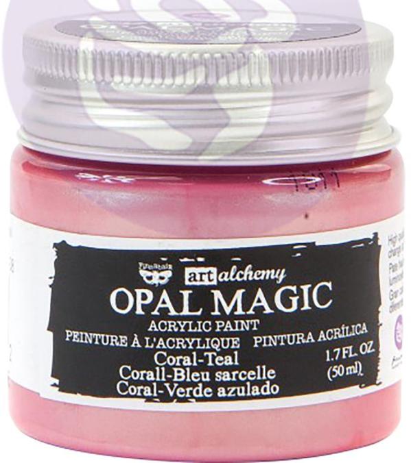 Finnabair Art Alchemy Opal Magic Acrylic Paint CORAL/GREEN (966072)