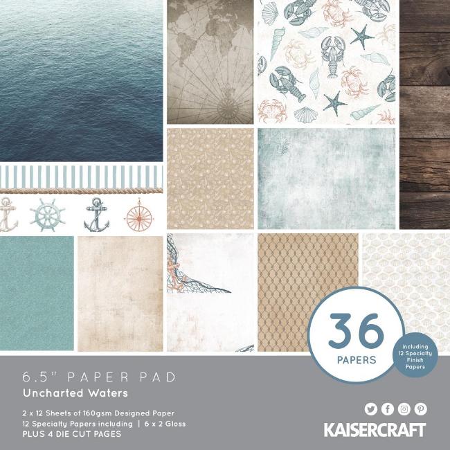 Kaisercraft Unchartered Waters Paper Pad (Includes speciality and die-cut elements)