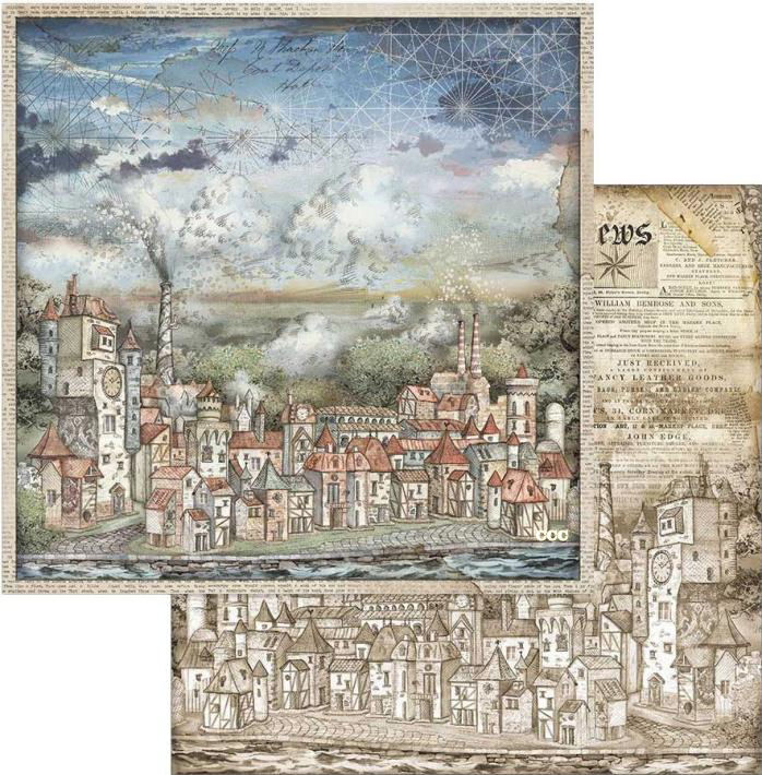 Stamperia Double-Sided Paper - Sir Vagabond Cityscape (SBB746)