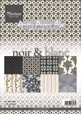 Marianne Design Paper Bloc - Noir & Blanc (9103)