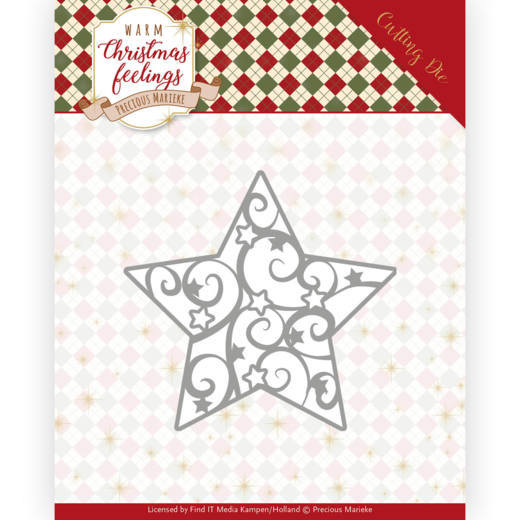  Precious Marieke Warm Christmas Feelings Cutting Die - Swirl Star (PM10163)