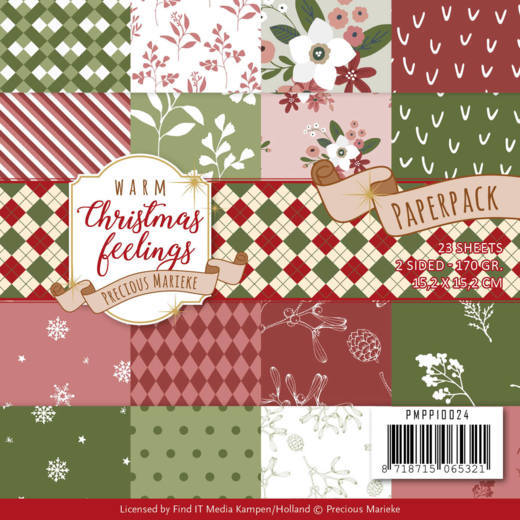 Precious Marieke Warm Christmas Feelings Paper Pad (PMPP10024)