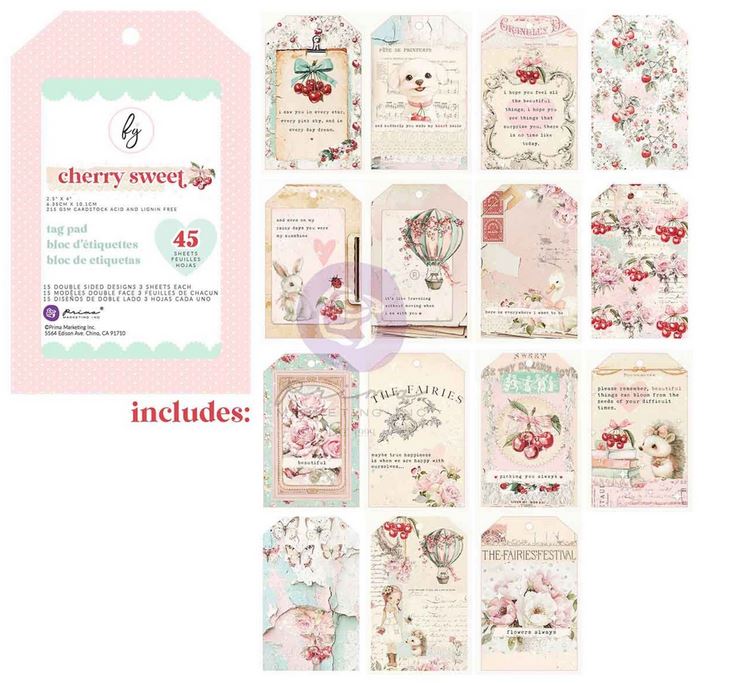 Prima Marketing Cherry Sweet Tag Pad (45pcs) (981990)