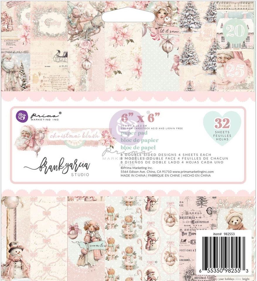 Prima Marketing Christmas Blush 6x6 Inch Paper Pad