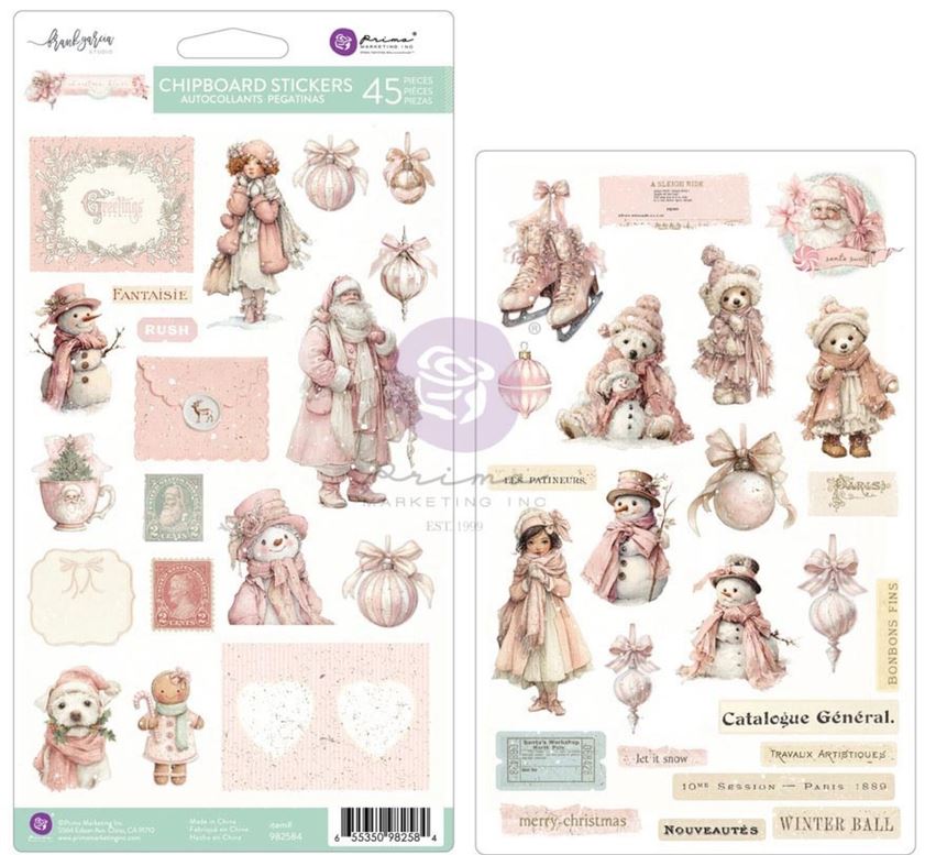 Prima Markting Christmas Blush Chipboard Stickers