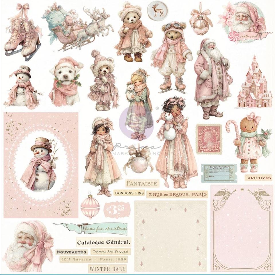 Prima Marketing Christmas Blush Ephemera Cozy Christmas (72pcs) (982607) 
