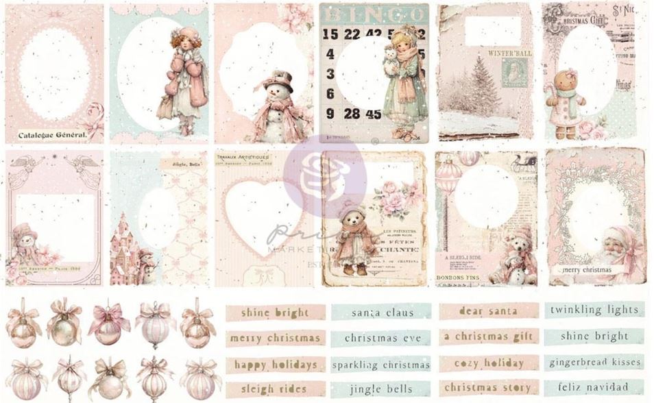 Prima Marketing Christmas Blush Ephemera Frosty Frames (76pcs) (982614) 