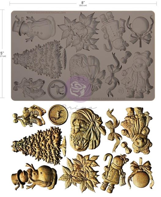 Prima Marketing Christmas Blush 5x8 Inch Silicone Mould by Frank Garcia (982638) 