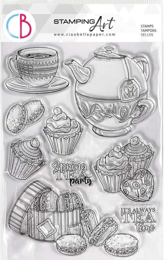 Ciao Bella Lunibloom 6x8 Inch Clear Stamps Spring Tea Party (PS8049)