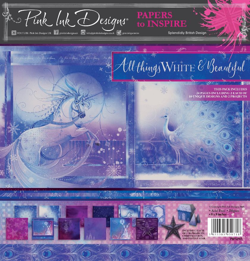 Pink Ink Designs 8x8 Paper Pad  -  All Things White and Beautiful