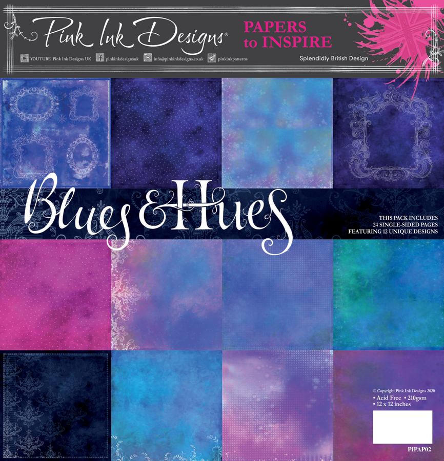 Pink Ink Designs 12x12 Paper Pad  -  Blues and Hues 
