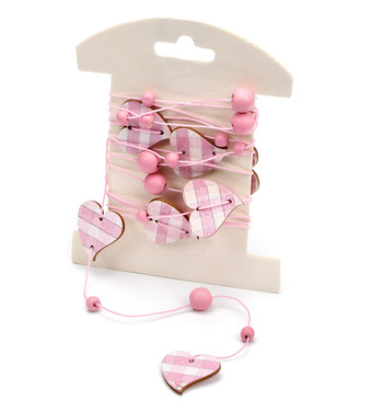 Checkered Rose Pink Heart Garland