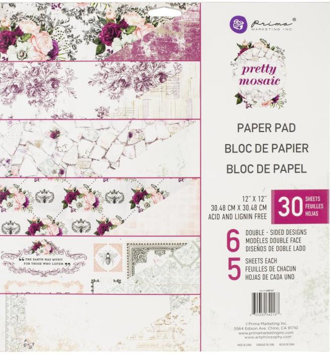 Prima Marketing Pretty Mosaic 12x12 Inch Paper Pad (642167)