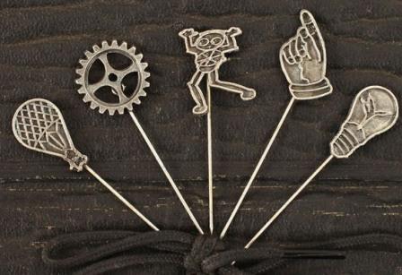 Prima Craftsman Vintage Metal Pins 