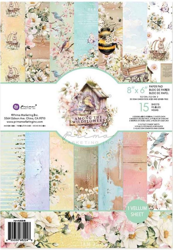 Prima Marketing Among the Wildflowers 6x8 Inch Paper Pad (682248)