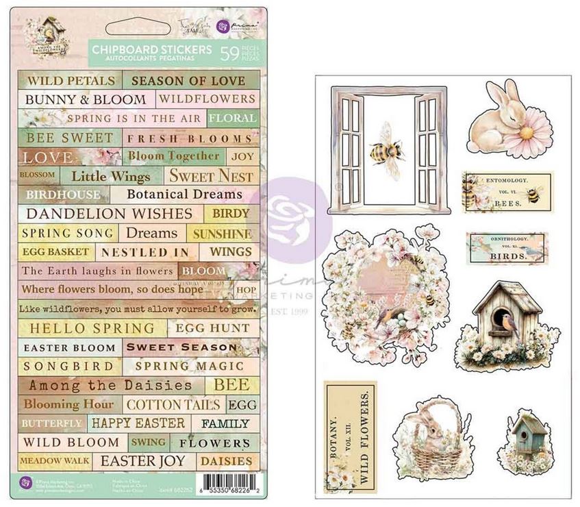 Prima Marketing Among the Wildflowers Chipboard Stickers (59pcs) (682262)
