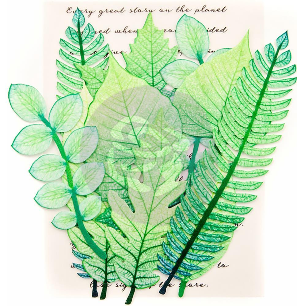 Prima Marketing Printed Fabric Leaves - Mountain Pine (635640)