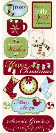 Imaginisce Polar Expressions - Warm Wishes Chipboard Stickers 