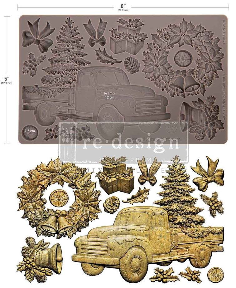 RE-DESIGN WITH PRIMA - Country Christmas Delivery 5x8 Inch Decor Moulds (684471)