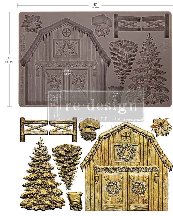 RE-DESIGN WITH PRIMA - Homestead Holiday 5x8 Inch Decor Moulds (684525) 
