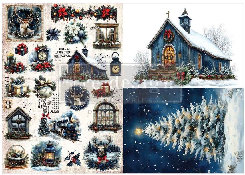 RE-DESIGN WITH PRIMA - Hearth & Holly A3 Decoupage Fiber Pack (2pcs) (679279)