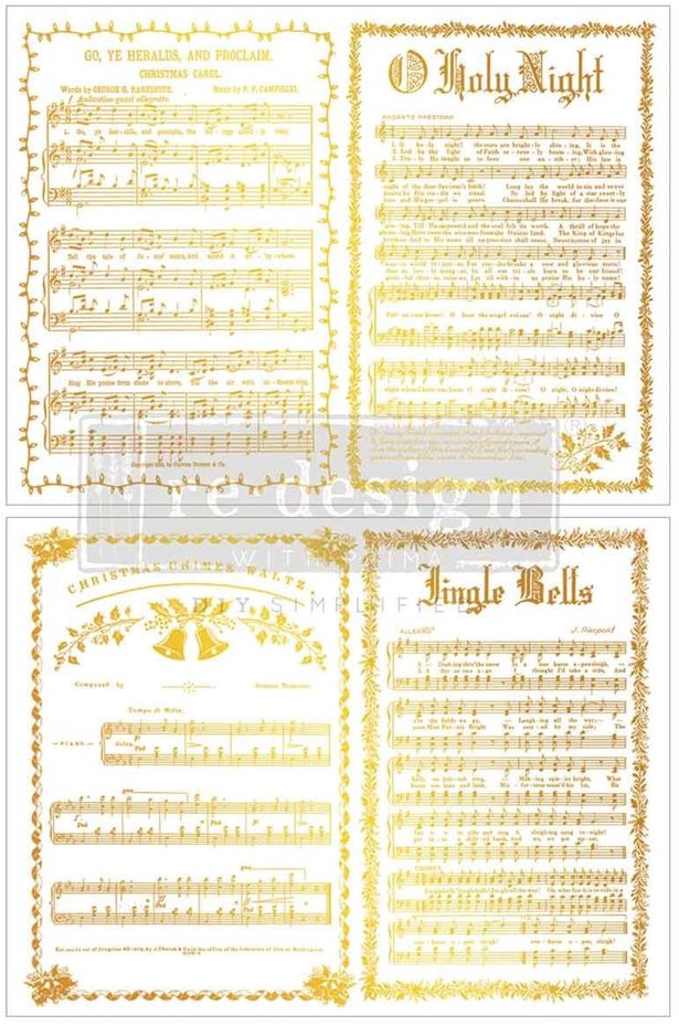RE-DESIGN WITH PRIMA - Kacha Yuletide Symphony 8,5x11 Inch Middy Foil Transfers (2pcs) (684167)