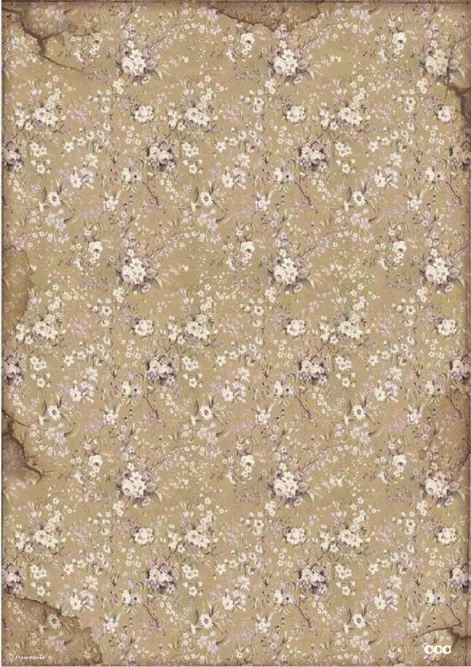Stamperia Rice Paper A3  - Lady Vagabond White Flowers (DFSA3083)