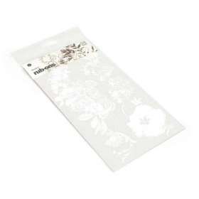Basic Grey Sultry Hibiscus Border Rub-Ons (White)