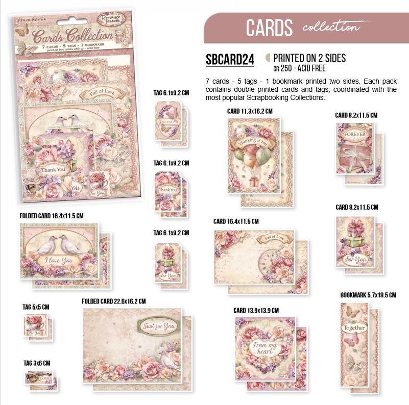 Stamperia Romance Forever Cards Collection (SBCARD23) 