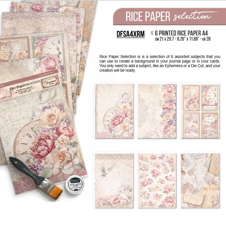 Stamperia Romance Forever A4 Rice Paper Selection (6 pcs)