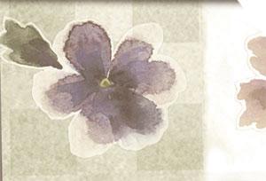 Sharon Ann - Floral Block Plain Vellum (SAC-310) Green