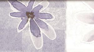 Sharon Ann - Floral Block Plain Vellum (SAC-410) Blue