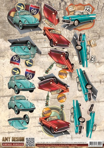 Amy Vintage Vehicles Pushouts - Cars (SB10151)