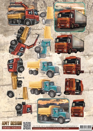 Amy Vintage Vehicles Pushouts - Trucks (SB10153)